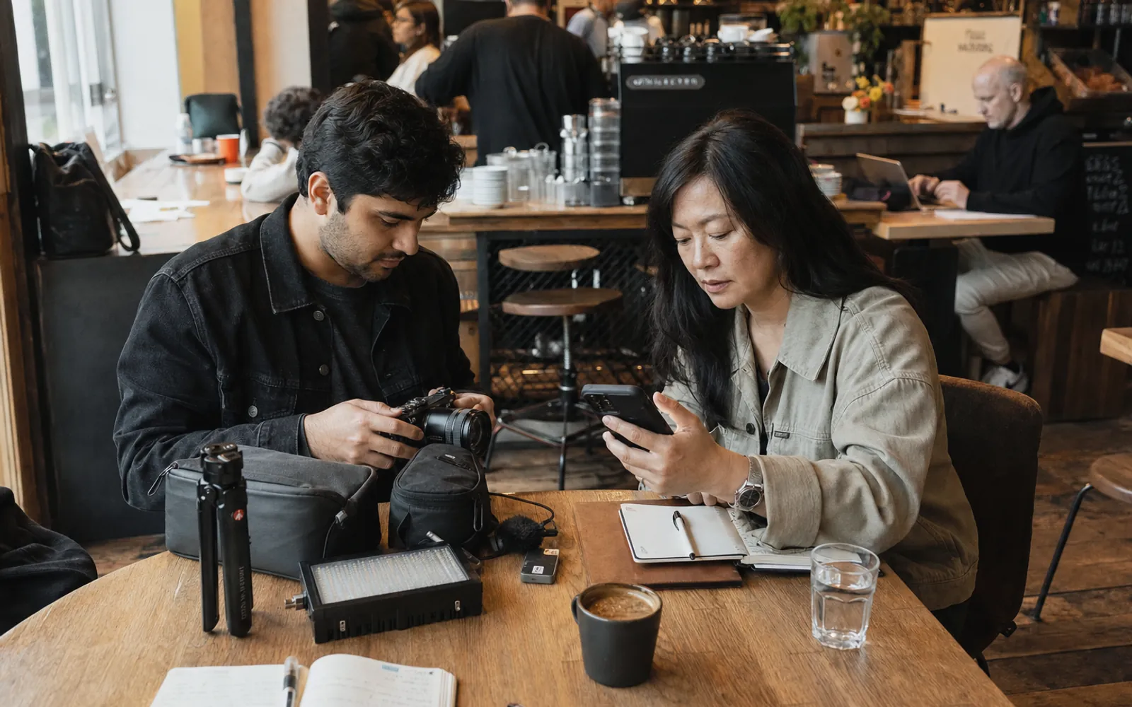 A small social media team preparing a practical local creator production