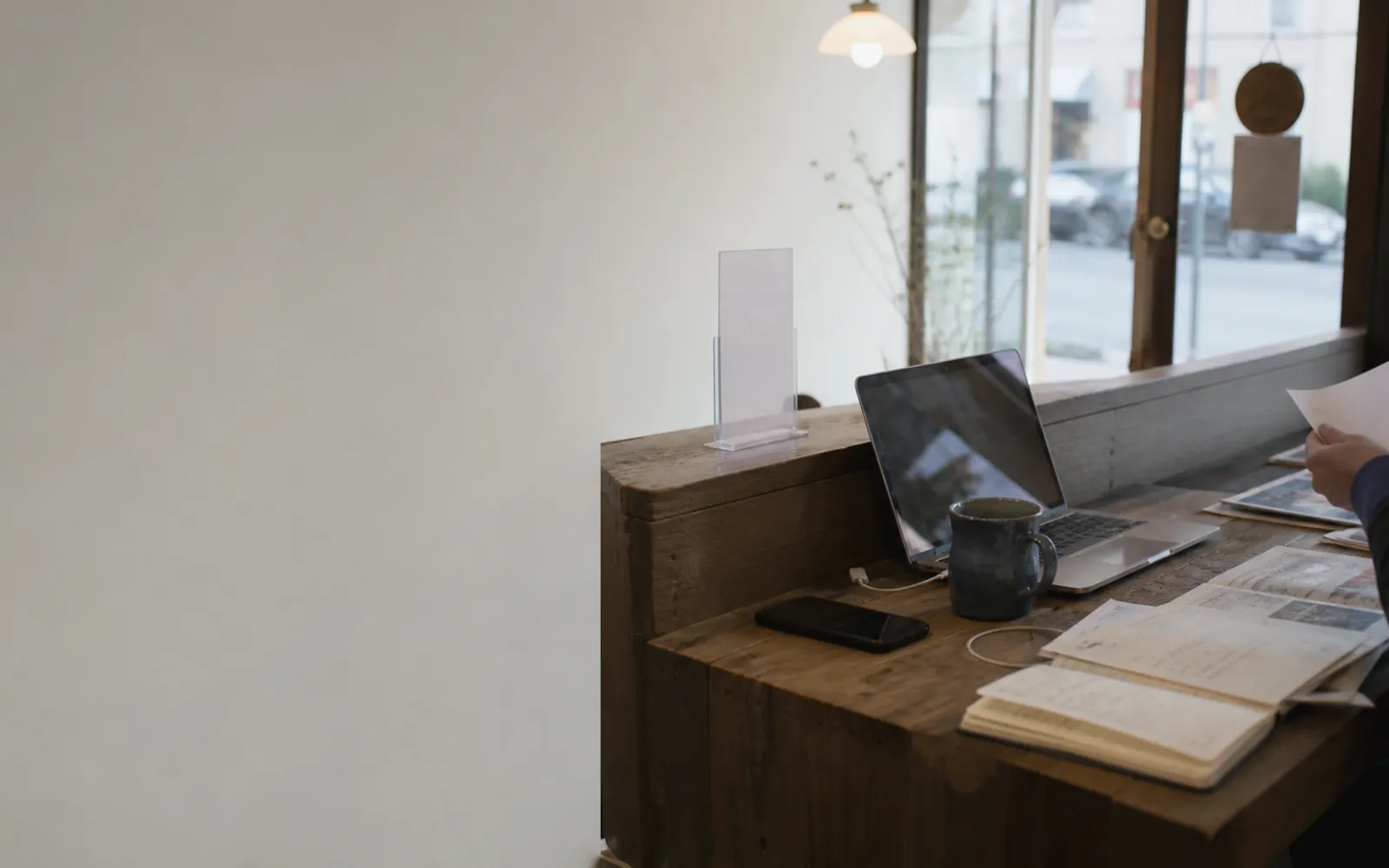 Content-planning materials in a Metro Vancouver small-business workspace
